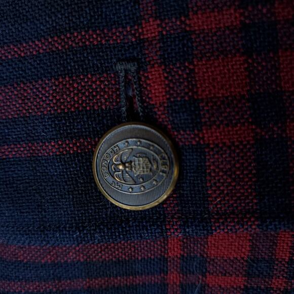 Vintage McDonogh School 100% Wool Uniform Blazer Jacket Blue Red Plaid Sz 34R - Picture 8 of 15